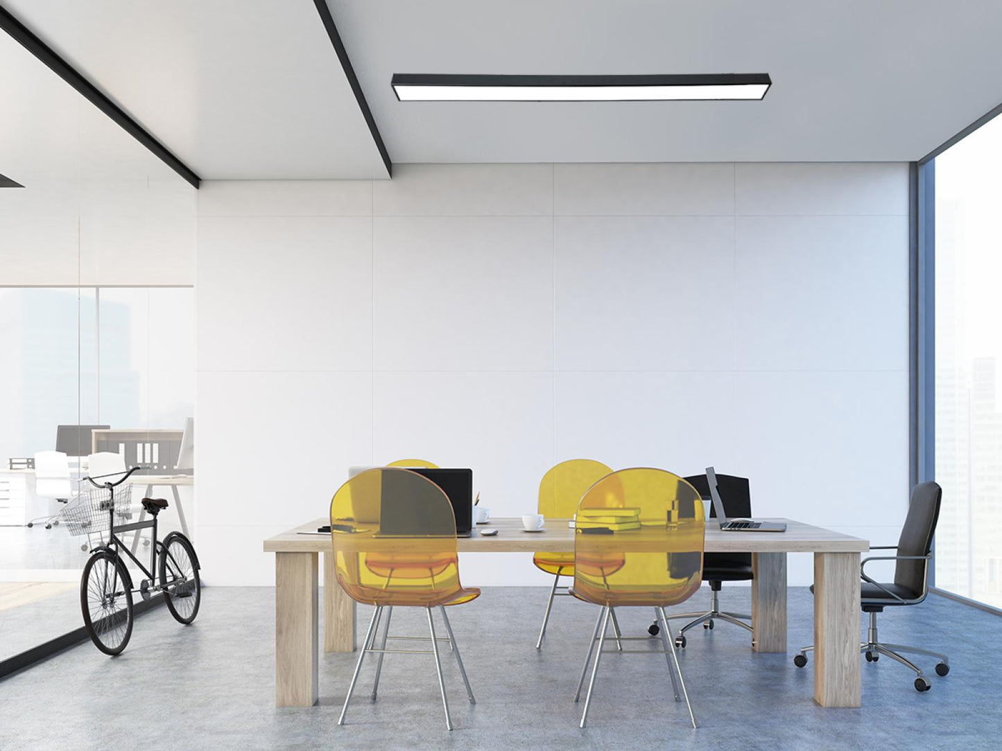 1.2m Black LED Batten Ceiling Light - 3200 Lumen