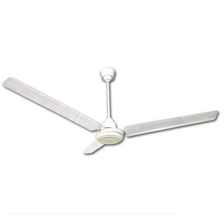 Ceiling fan with three blades on a white background