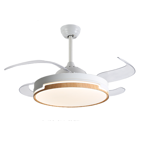 Ultra-quiet ceiling fan with 36W LED light, remote control, and energy-efficient motor—ideal for bedrooms, lounges, and home offices.