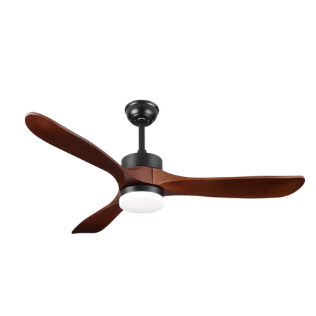 Modern ceiling fan with remote control, wood-style ABS blades, quiet energy-efficient motor, ideal for stylish and comfortable indoor spaces.