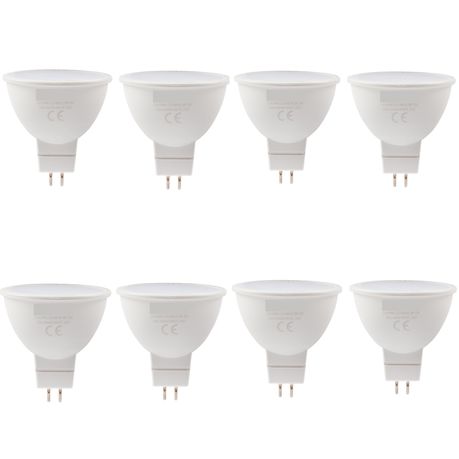 8-pack 3W GU5.3 MR16 LED downlights, 12V warm white, 2700K, energy-efficient with 25,000h lifespan—ideal for indoor residential or commercial lighting.