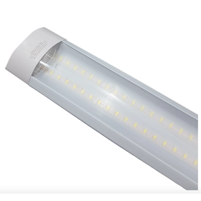 4-pack 36W LED batten ceiling lights with cool white output, low energy use, and long lifespan—ideal for offices, workshops, and indoor spaces.