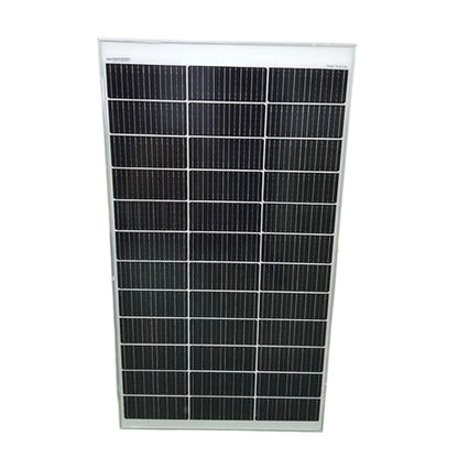 100W monocrystalline solar panel for off-grid, camping, and backup power. High efficiency, weather-resistant, and ideal for 12V battery systems.