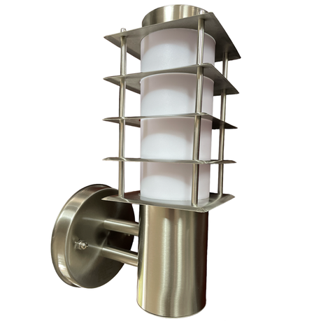 Sleek waterproof LED wall light in white/silver with IP65 rating, aluminium body, and modern design—ideal for outdoor walls, patios, and entrances.