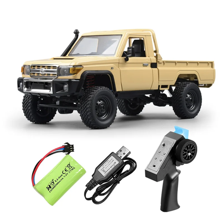 1:12 RC Land Cruiser rock crawler with 4WD, rugged suspension, and rechargeable battery—ideal for off-road fun and outdoor terrain adventures.