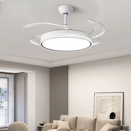 Modern ceiling fan light fixture in a living room setting