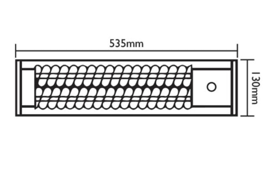 PCP Wall-Mounted Quartz Heater 1200W with Dual Heat Settings