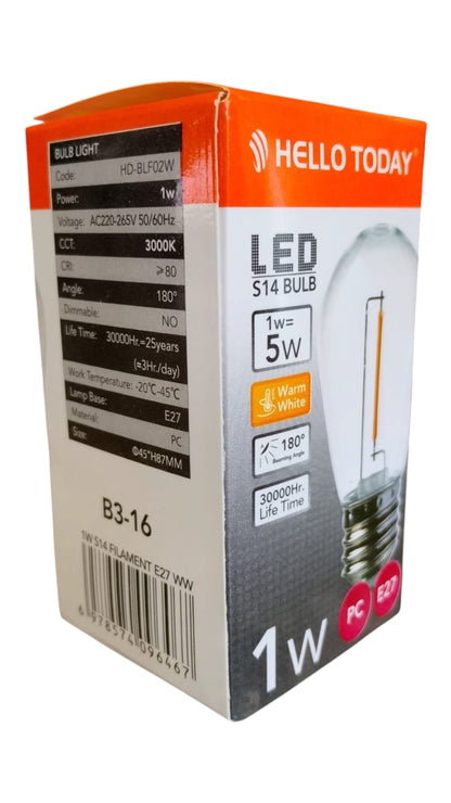 4 Pack - S14 Replacement Bulb For String Lights - Warm White