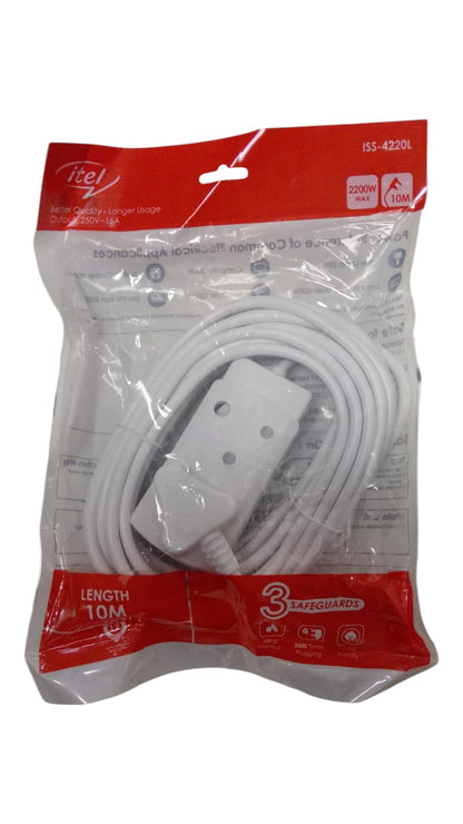 10m Extension Cord - White
