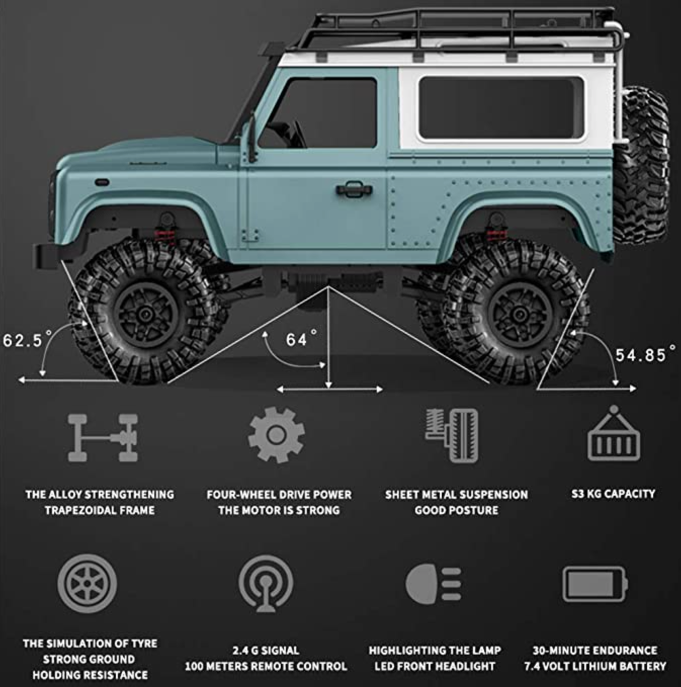 RC Car D90 Defender - Yellow