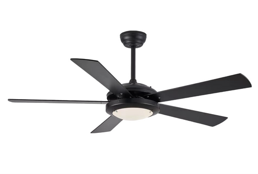 52 Inch Black Ceiling Fan with LED and Remote