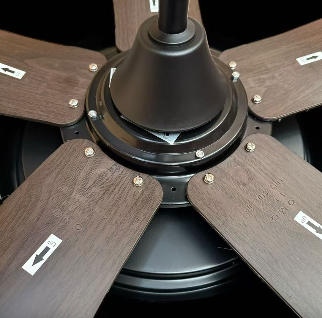 140cm Five Blade LED Ceiling Fan with Remote Control - Wood