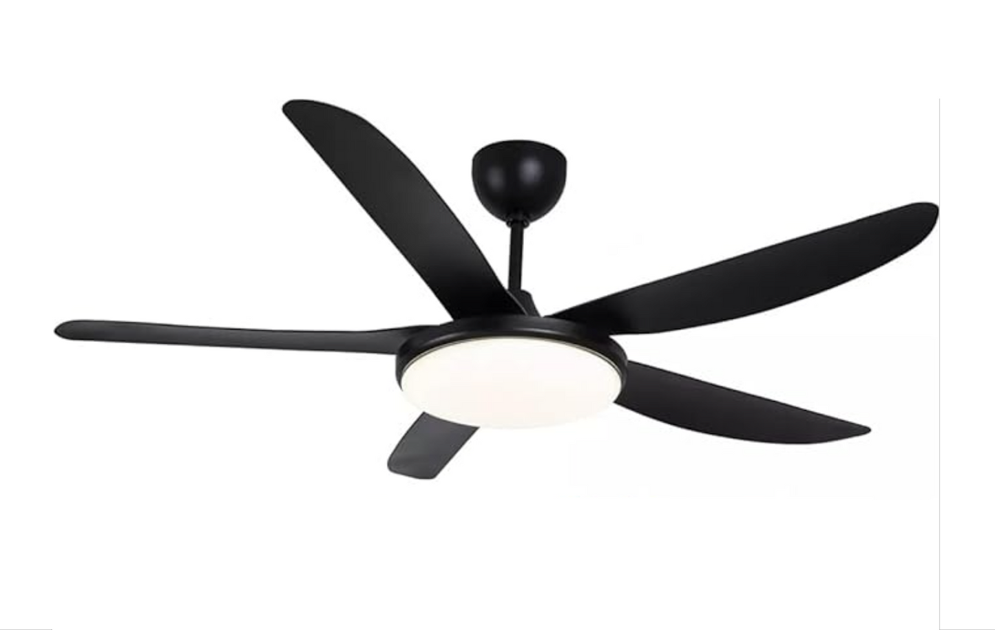 140cm Five Blade LED Ceiling Fan with Remote Control - Black