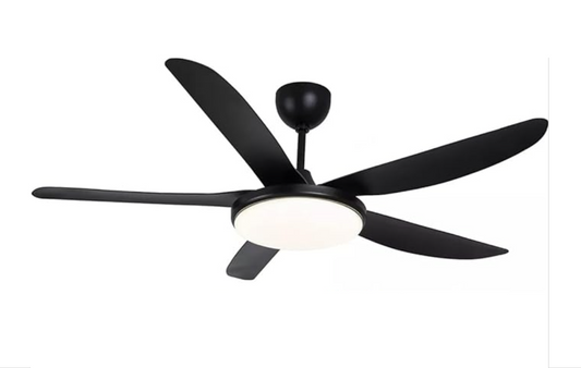 140cm Five Blade LED Ceiling Fan with Remote Control - Black