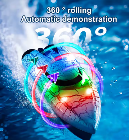 Micro Remote Control Boat 360-degree Flip with LED Light Effects