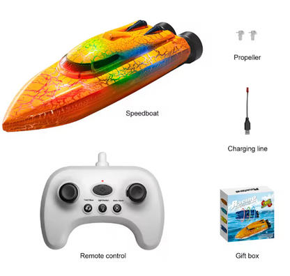 Micro Remote Control Boat 360-degree Flip with LED Light Effects