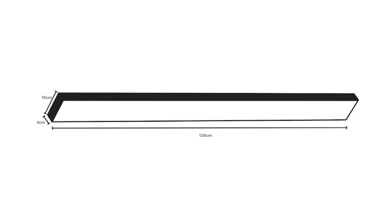 1.2m Black LED Batten Ceiling Light - 3200 Lumen
