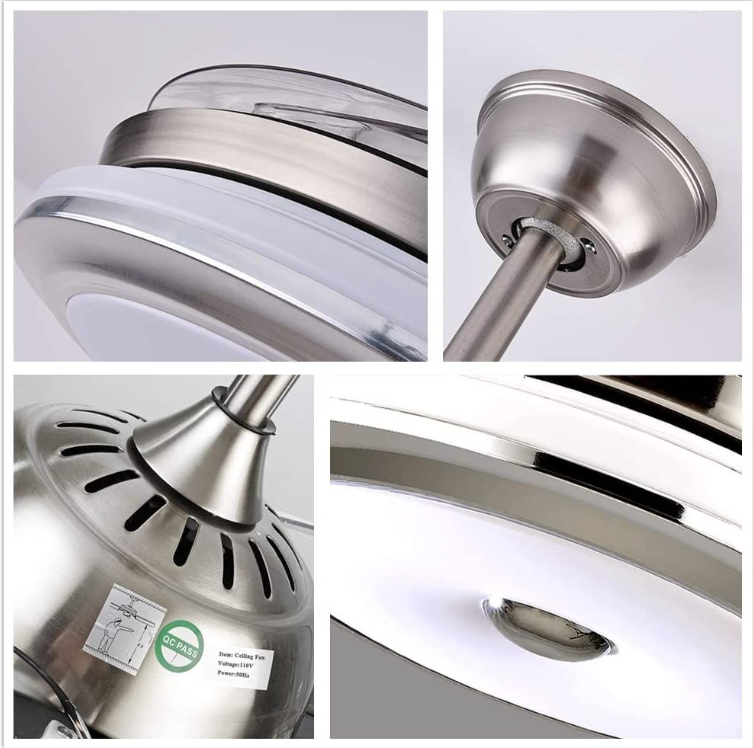 PCP Bluetooth Speaker Retractable Ceiling Fan with LED Light and Remote Control