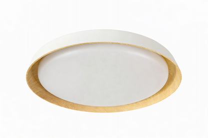 48w Decorative Ceiling Light With Built in LED - White & Wood