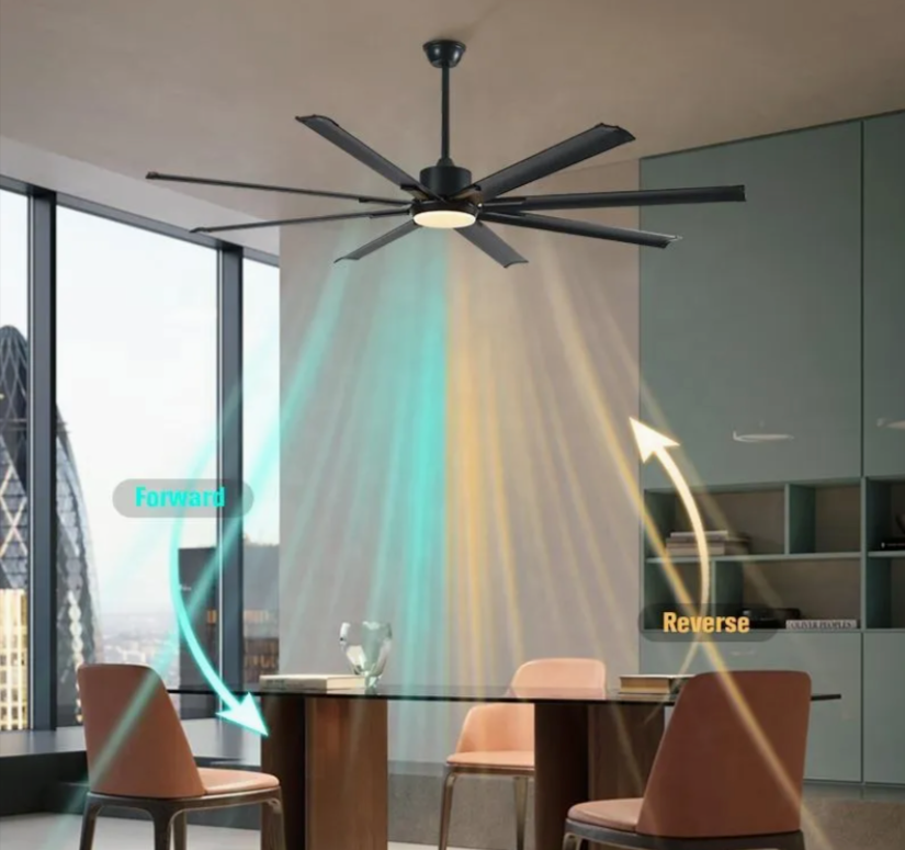 180cm Extra Large Black Ceiling Fan With Remote