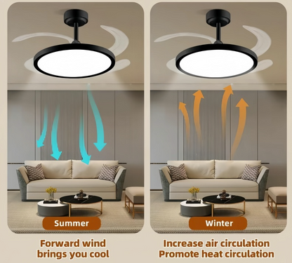 Slim Line Retractable Blade Ceiling Fan With Remote