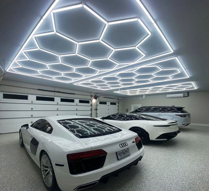 Hexagon Grid Led Car Garage Light 4.8m x 2.4m