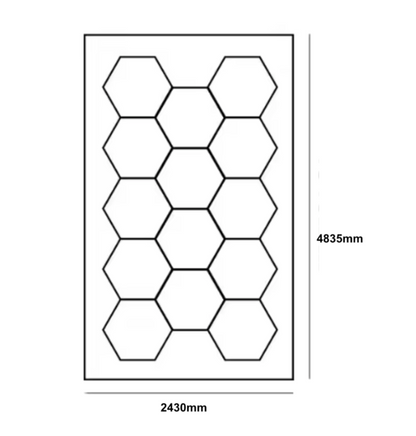 Hexagon Grid Led Car Garage Light 4.8m x 2.4m