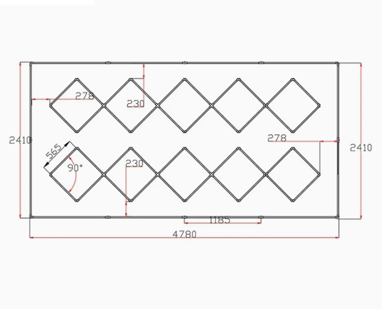 Diamond Grid Led Car Garage Light 4.7m x 2.4m