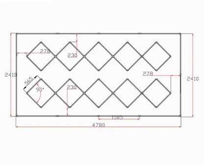 Diamond Grid Led Car Garage Light 4.7m x 2.4m