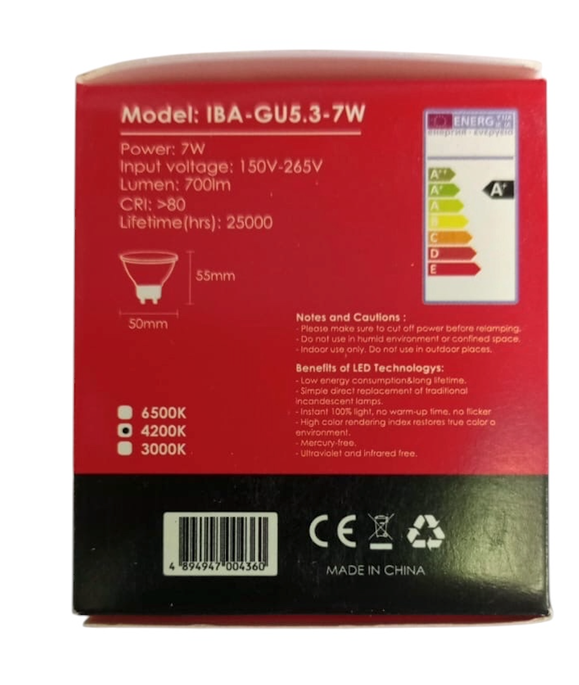 Itel - LED 7w Down Lights - GU5.5 - 230v - Natural White - 10 Pack