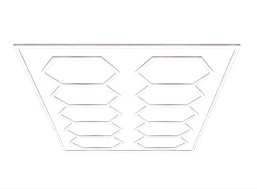 Hexagon Grid 632w LED Car Garage Light - 4.7m x 2.4m