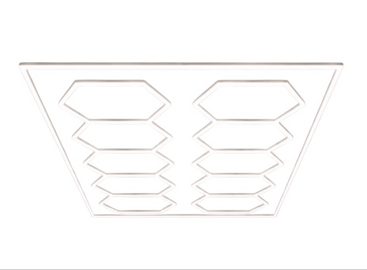 Hexagon Grid 632w LED Car Garage Light - 4.7m x 2.4m