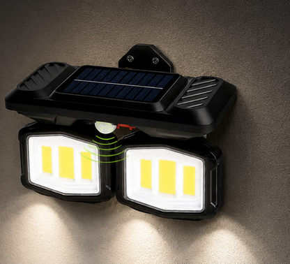 Solar Powered Double-Wall Light with Motion Sensor - 28w