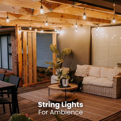 Waterproof LED Outdoor Festoon Bulb String Lights - Plug In