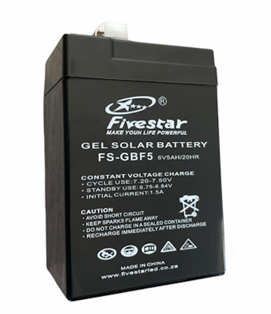 5AH Solar Gel Battery 6V