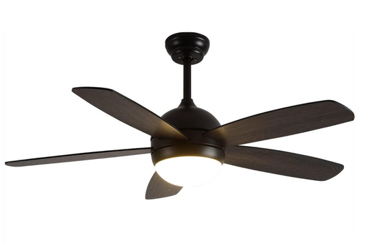 Five Blade LED Ceiling Fan With Interchangeable Colour Blades - Black