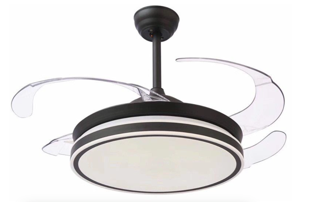 Retractable Ceiling Fan With Remote Black