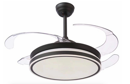 Retractable Ceiling Fan With Remote Black