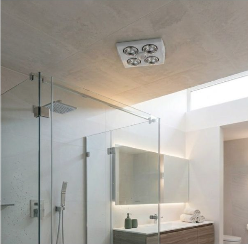 Radiant 1100w Bathroom Ceiling Heater, Light & Extractor Fan