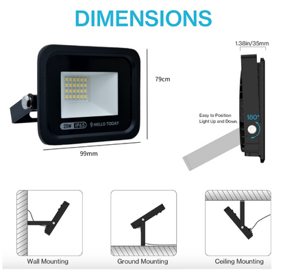 20W LED Flood Light IP65 - Hello Today