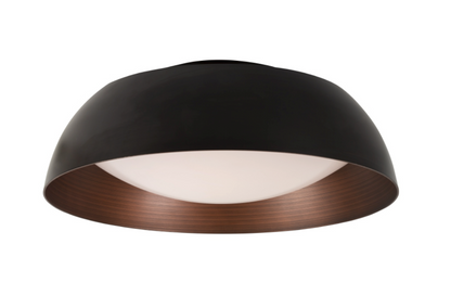 Copper & Black Ceiling Light Built In LED - 405mm