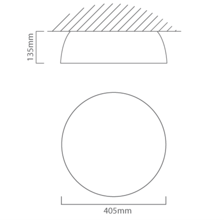 Copper & Black Ceiling Light Built In LED - 405mm