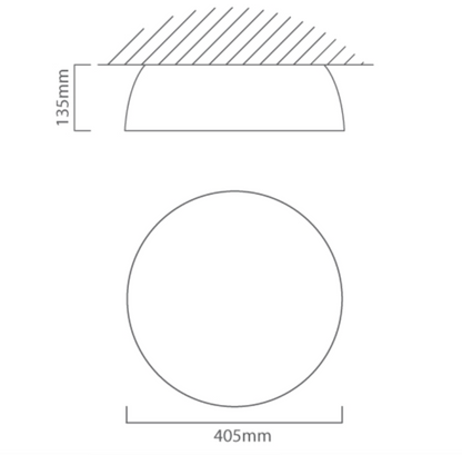 Copper & Black Ceiling Light Built In LED - 405mm