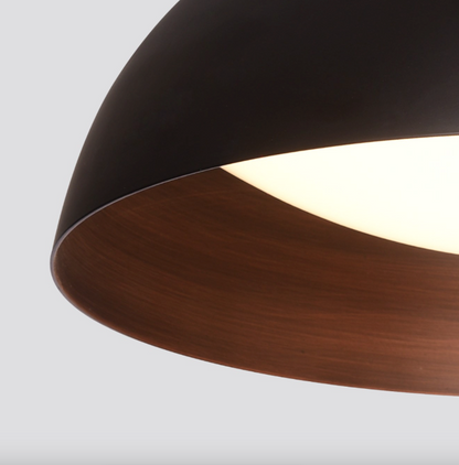 Copper & Black Ceiling Light Built In LED - 405mm