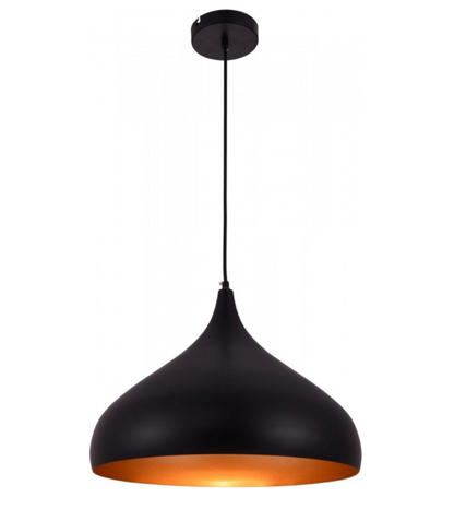 320mm Round Pendant Light - Black and Gold