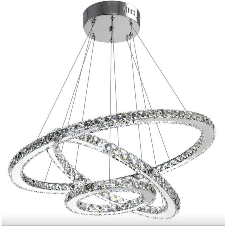 Crystal Chandelier Light Three Rings