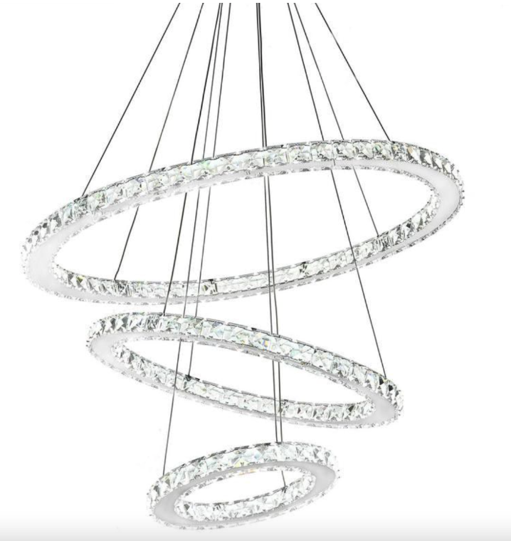 Crystal Chandelier Light Three Rings