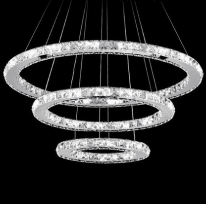 Crystal Chandelier Light Three Rings
