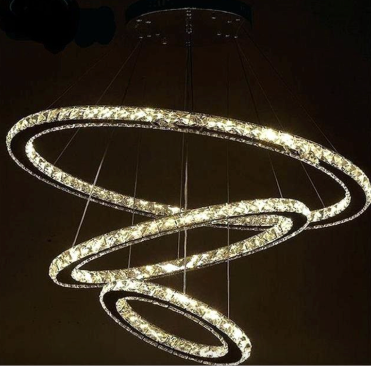 Crystal Chandelier Light Three Rings