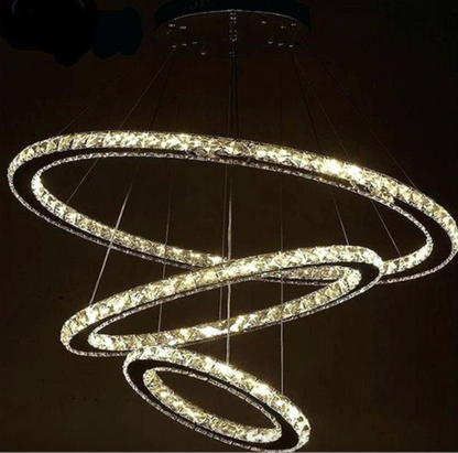 Crystal Chandelier Light Three Rings